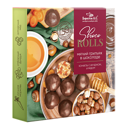 Берестов А.С. Shoco Rolls Мягкий Грильяж в шоколаде Конфеты с фундуком и медом 135гр Берестов А.С. Shoco Rolls Мягкий Грильяж в шоколаде Конфеты с фундуком и медом 135гр