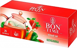 Bon Time Черный чай Клубника 25 пакетиков