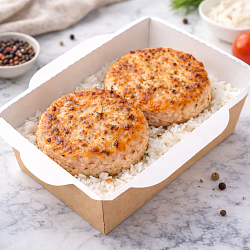 Mfood.kz Котлеты из семги с рисом