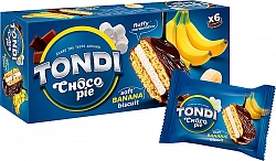 Tondi Choco Pie Банановый 6шт 180гр