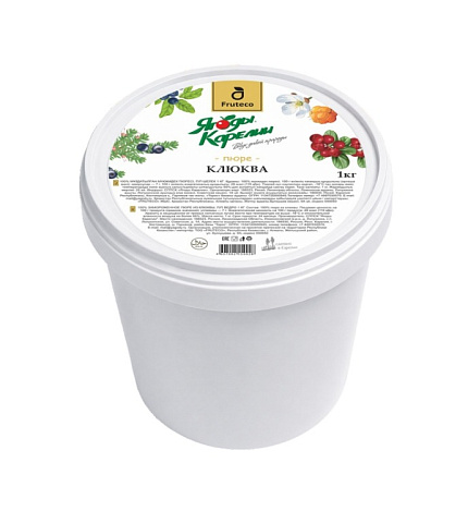 Пюре Fruteco клюква без сахара замороженное 1кг