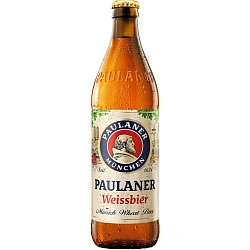 Paulaner Weissbier Пиво пшеничное нефильтрованное светлое 5,5% 500мл