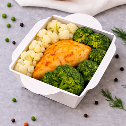 Mfood.kz Куриное филе с овощами на пару