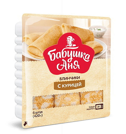 Бабушка Аня Блинчики с курицей 6шт 420гр
