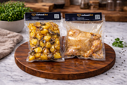 Mfood.kz Курица в сливочном соусе с картофельными дольками с грибами и розмарином 2кг