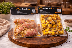 Mfood.kz Перепелки в соево-медовом соусе с картофельными дольками, грибами и розмарином 1250гр