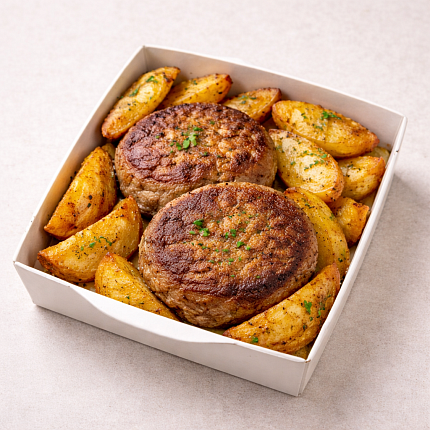 Mfood.kz Котлеты из телятины с картофельными дольками