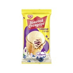 Мороженое Золотой Стандарт пломбир с черникой 89 г