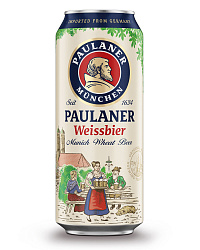 Пиво Paulaner Weissbier Пшеничное нефильтрованное светлое 5.5% 500мл