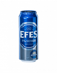 Пиво EFES Pilsener Светлое фильтрованное 5% 450мл