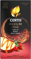 Curtis Pleasure Time Черный чай шиповник, яблоко, карамель 25 пакетиков 37,5гр