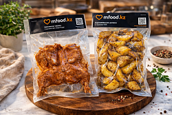 Mfood.kz Цыпленок табака с картофельными дольками с грибами и розмарином 1,3кг