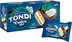 Tondi Choco Pie с кокосом 6шт 180гр
