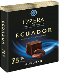 O'Zera Ecuador Горький шоколад 75% какао 90гр