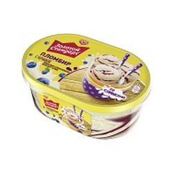 Мороженое Золотой Стандарт пломбир с черникой 475 г