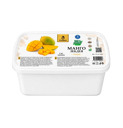 Пюре Fruteco манго зебдея замороженное 1кг