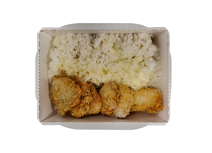 Mfood.kz Филе тилапии темпура с рисом и сливочным соусом 300гр