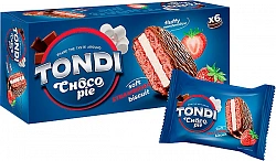Tondi Choco Pie Клубничный 6шт 180гр