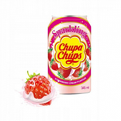 Chupa Chups Газированный напиток Клубника со сливками 345мл