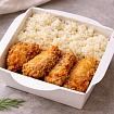 Mfood.kz Филе тилапии темпура с рисом и сливочным соусом 300 гр