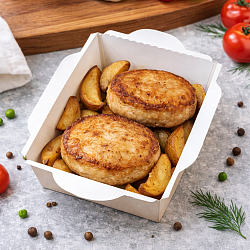 Mfood.kz Котлеты из индейки с картофелем и грибами