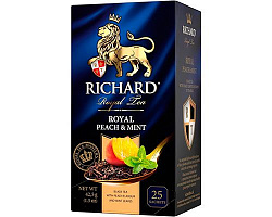 Richard Черный чай Royal Peach & Mint 25 пакетиков